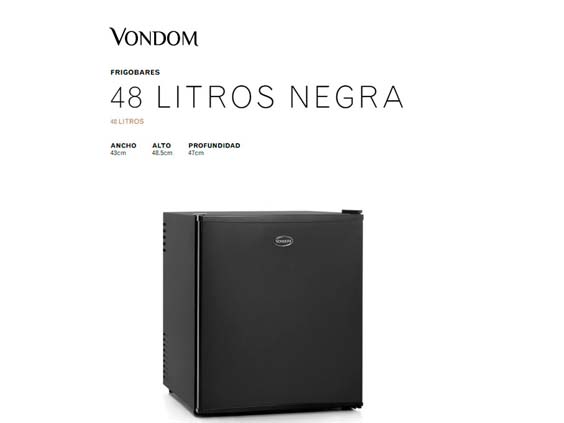 Frigobar Vondom. 48 litros negra